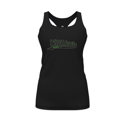 [CUS-DFW-RCBK-PER-BLK-FYS-LOGO2] Racerback Tank Top (Female Youth S, Black, Logo 2)