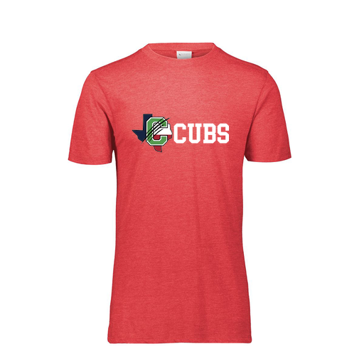 [FTSCUBRD-YS-LOGO3] Decker Youth Tri-Blend T-Shirt - Short Sleeve (Youth S, Red, Logo 3)