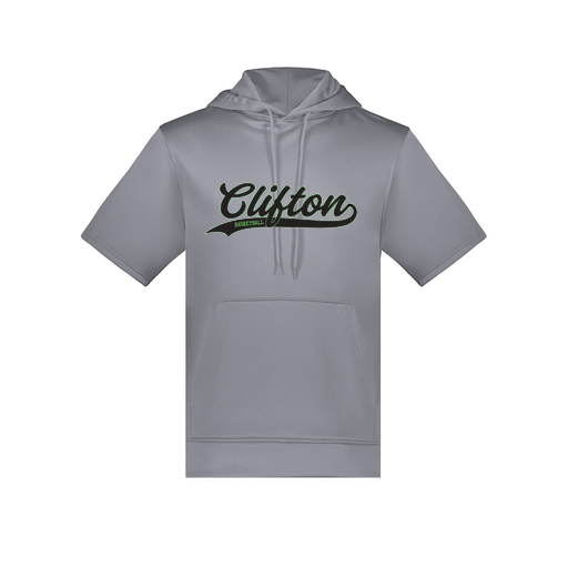 [6871.059.S-LOGO2] Men's Dri Fit Short Sleeve Hoodie (Adult S, Gray, Logo 2)