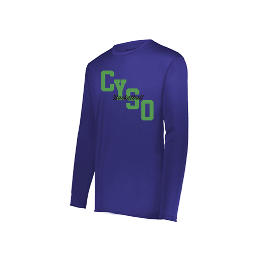 [222822.747.XS-LOGO1] Men's LS Smooth Sport Shirt (Adult XS, Purple, Logo 1)