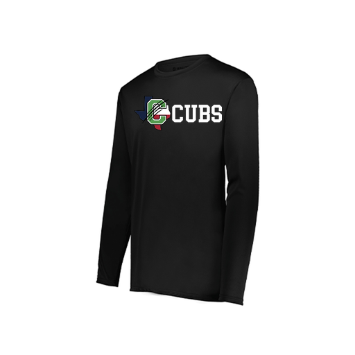 [222823.080.S-LOGO3] Youth LS Smooth Sport Shirt (Youth S, Black, Logo 3)