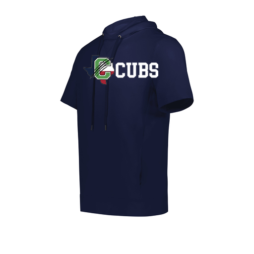 [222605.065.S-LOGO3] YOUTH VENTURA SOFT KNIT SHORT SLEEVE HOODIE (Youth S, Navy, Logo 3)