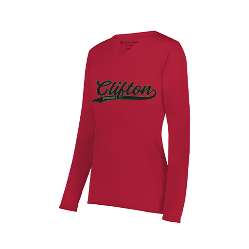 [222824.083.S-LOGO2] Ladies LS Smooth Sport Shirt (Female Adult S, Red, Logo 2)