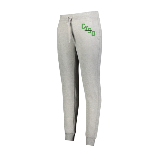 [229748.017.XS-LOGO1] Ladies 60/40 Fleece Jogger (Female Adult XS, Silver, Logo 1)