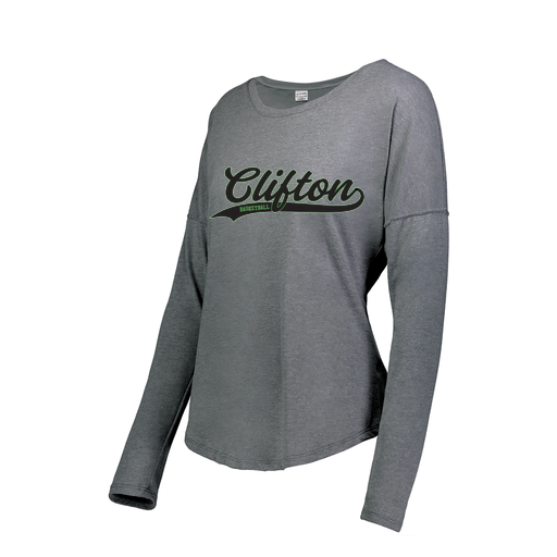 [3077.013.XS-LOGO2] Ladies LS Ultra-blend T-Shirt (Female Adult XS, Gray, Logo 2)