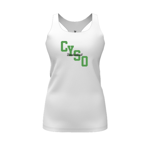 [FT0TRBWH-FYS-LOGO1] Decker Racerback Tank Top (Female Youth S, White, Logo 1)
