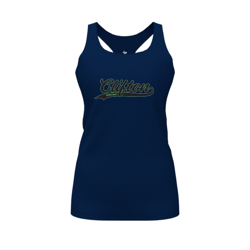 [CUS-DFW-RCBK-PER-NVY-FYS-LOGO2] Decker Racerback Tank Top (Female Youth S, Navy, Logo 2)