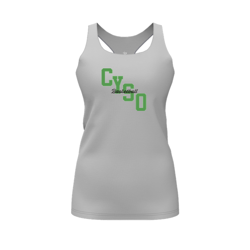 [FT0TRBGY-FYS-LOGO1] Decker Racerback Tank Top (Female Youth S, Gray, Logo 1)