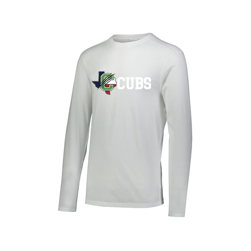 [FTLCUBWH-AXS-LOGO3] Decker Men's Tri-Blend T-Shirt - Long Sleeve (Adult XS, White, Logo 3)