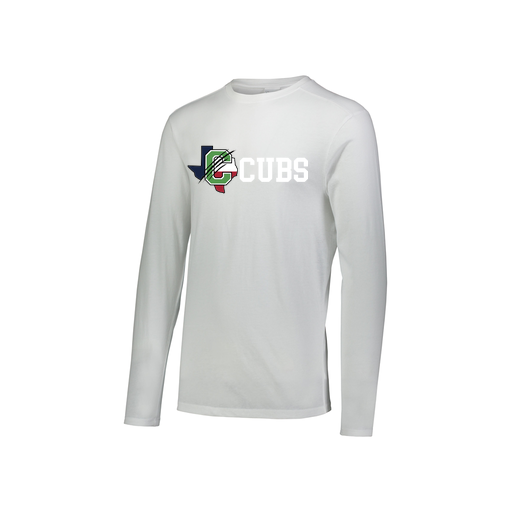 [FTLCUBWH-YS-LOGO3] Decker Youth Tri-Blend T-Shirt - Long Sleeve (Youth S, White, Logo 3)
